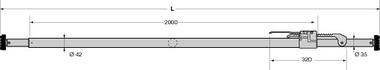 Barre télescopique ajustable 2300 à 2940 mm (1)